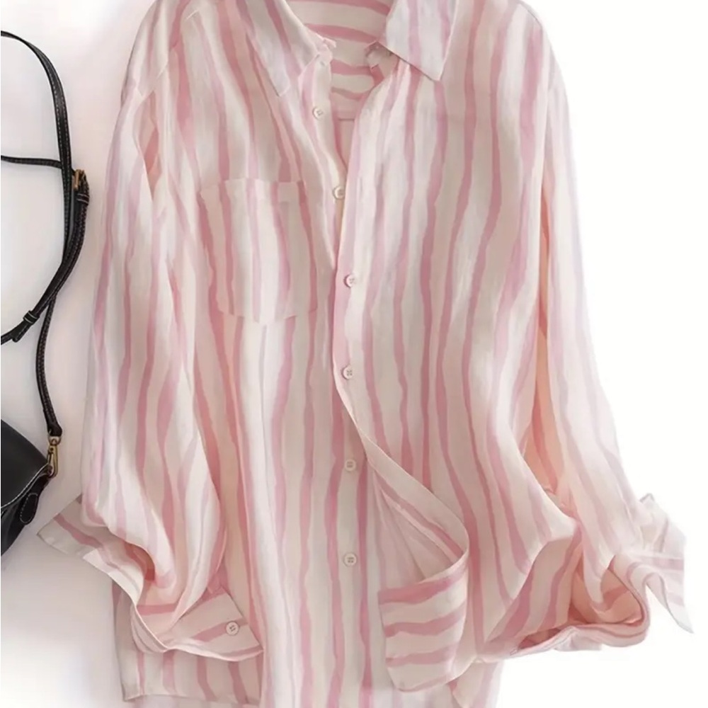 Pink Striped Women's Blouse